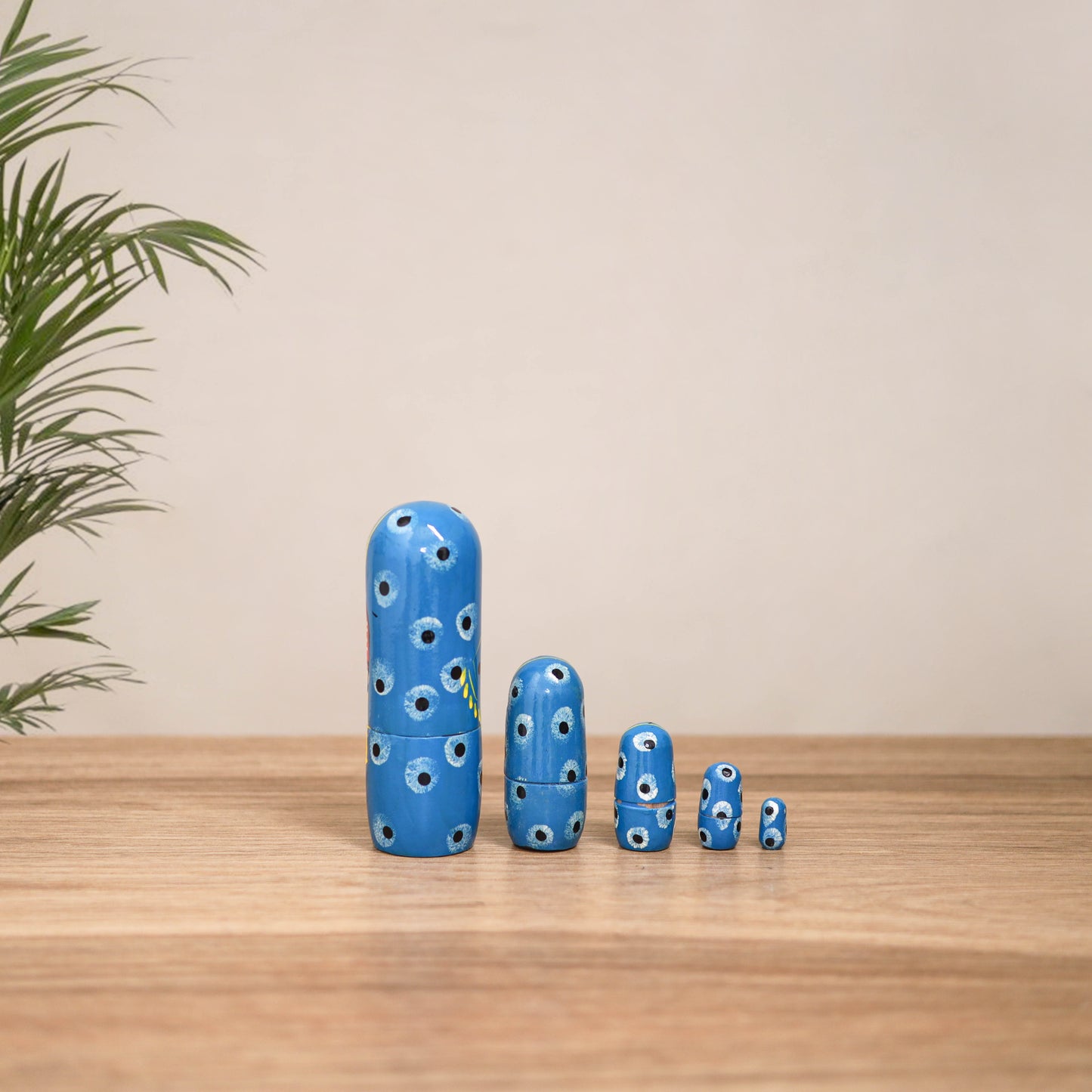 Dolls - Banaras Handpainted Wooden Toy for Home Decor (Set of 05) 03