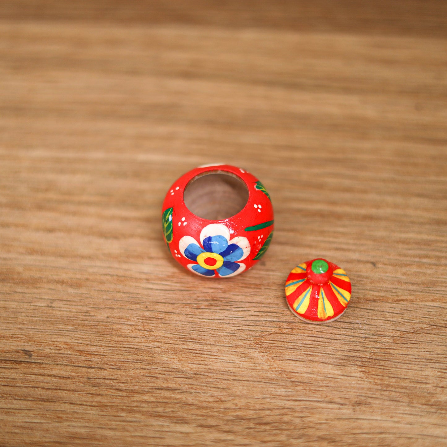 Banaras Handpainted Wooden Kumkum Box 11