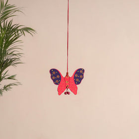 Butterfly - Abstract Pastel Handpainted Hand-Carved Wooden Hanging 10
