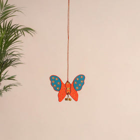 Butterfly - abstract pastel handpainted hand-carved wooden