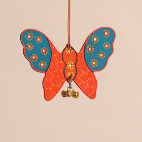 Butterfly - abstract pastel handpainted hand-carved wooden