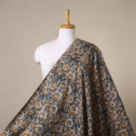 Black - natural dyed cotton pedana kalamkari fabric 13