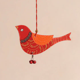 Bird - Abstract Pastel Handpainted Hand-Carved Wooden Hanging 13