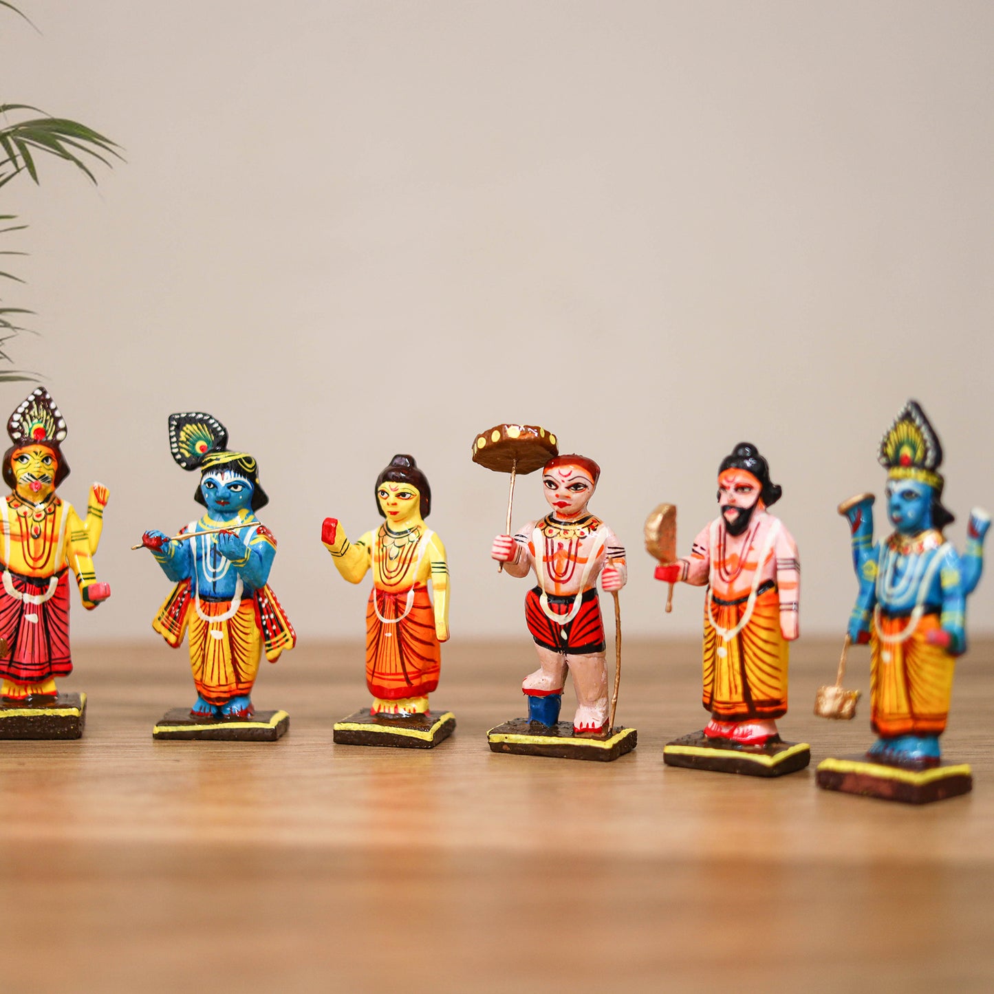 Vishnu Dashavatara - Banaras Handpainted Wooden Idols for Temple & Home Decor (Set of 10) 16