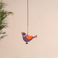Bird - Abstract Pastel Handpainted Hand-Carved Wooden Hanging 14