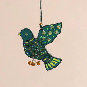 Bird - Abstract Pastel Handpainted Hand-Carved Wooden Hanging 16