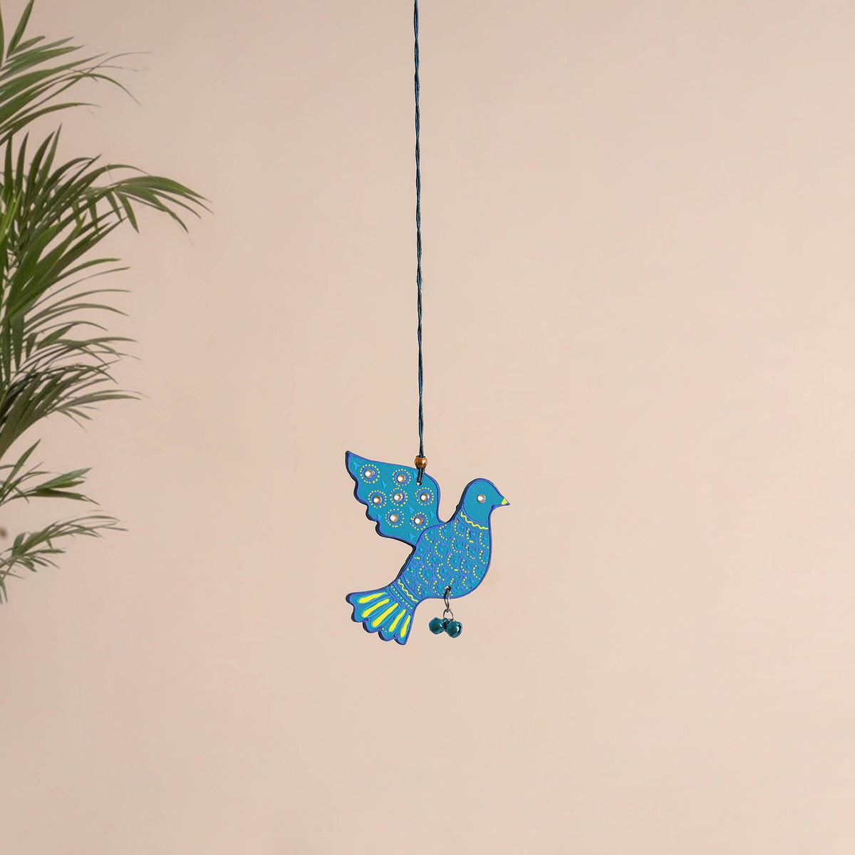 Bird - Abstract Pastel Handpainted Hand-Carved Wooden Hanging 17