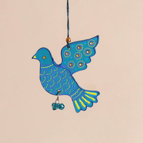 Bird - Abstract Pastel Handpainted Hand-Carved Wooden Hanging 17