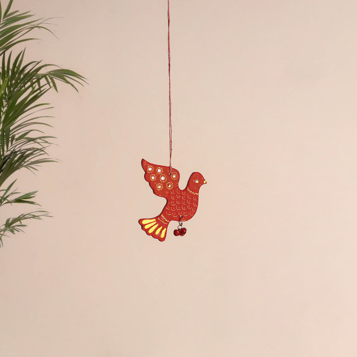 Bird - Abstract Pastel Handpainted Hand-Carved Wooden Hanging 18
