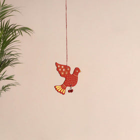 Bird - Abstract Pastel Handpainted Hand-Carved Wooden Hanging 18