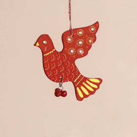 Bird - Abstract Pastel Handpainted Hand-Carved Wooden Hanging 18