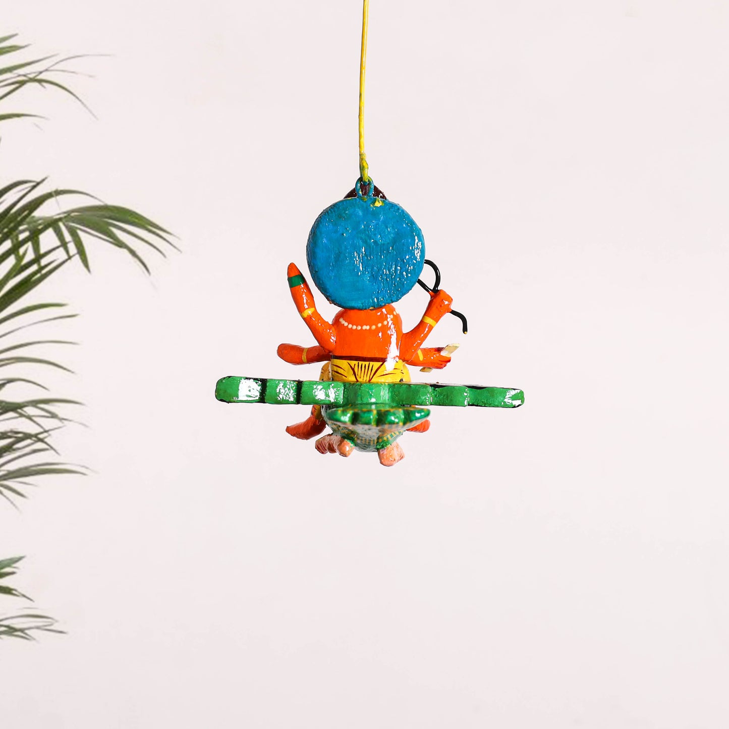 Ganesha on Bird - Banaras Handpainted Wooden Hanging for Home Decor 32
