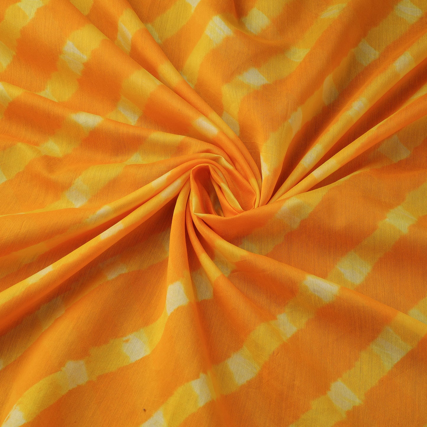 Orange - Leheriya Tie-Dye Mothra Chanderi Silk Fabric 33
