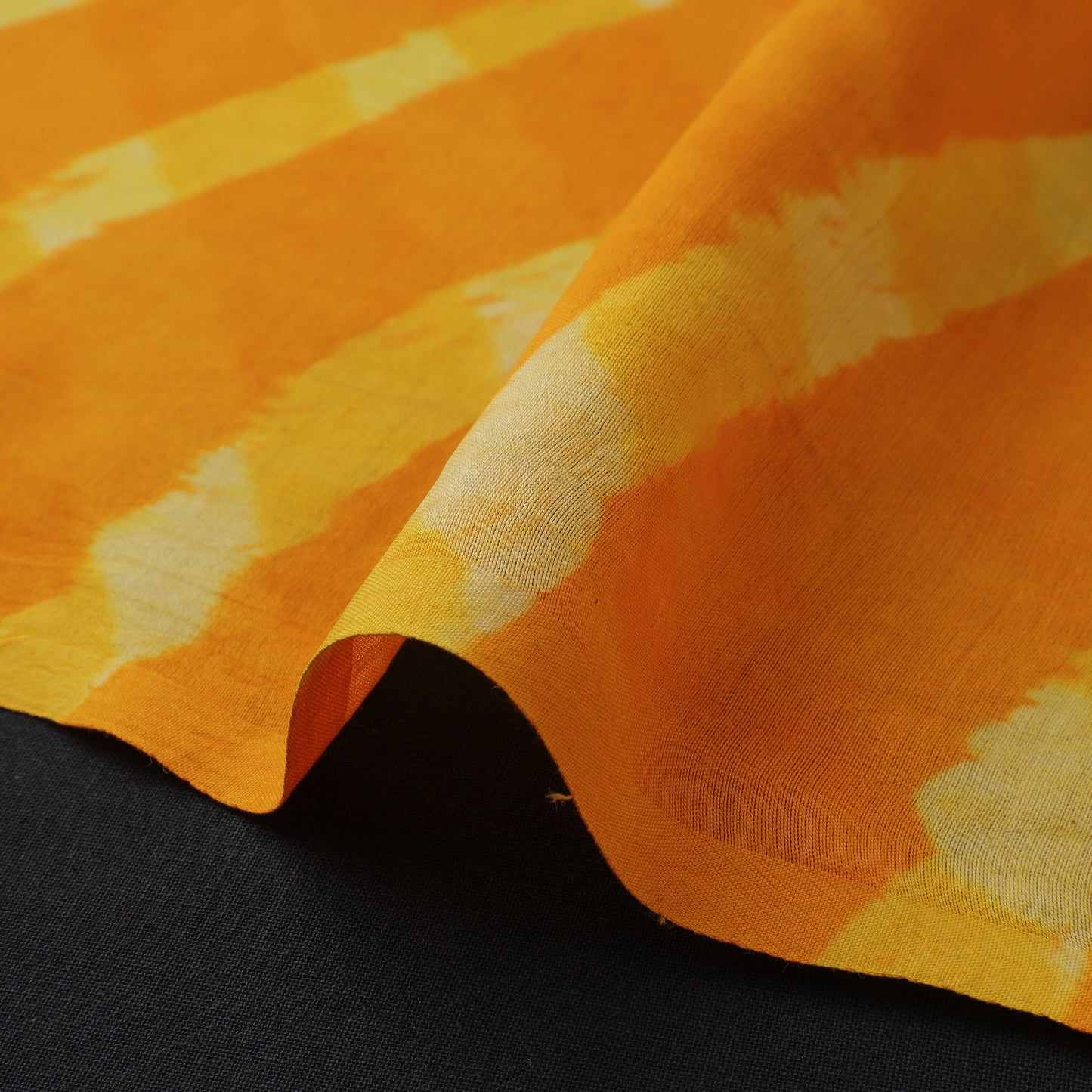 Orange - Leheriya Tie-Dye Mothra Chanderi Silk Fabric 33