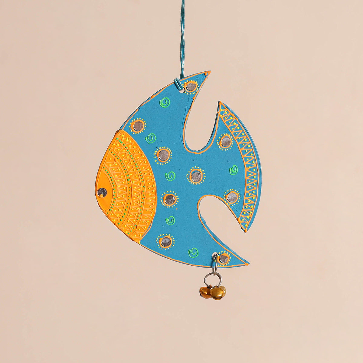 Fish - Abstract Pastel Handpainted Hand-Carved Wooden Hanging 20