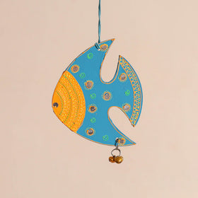 Fish - Abstract Pastel Handpainted Hand-Carved Wooden Hanging 20