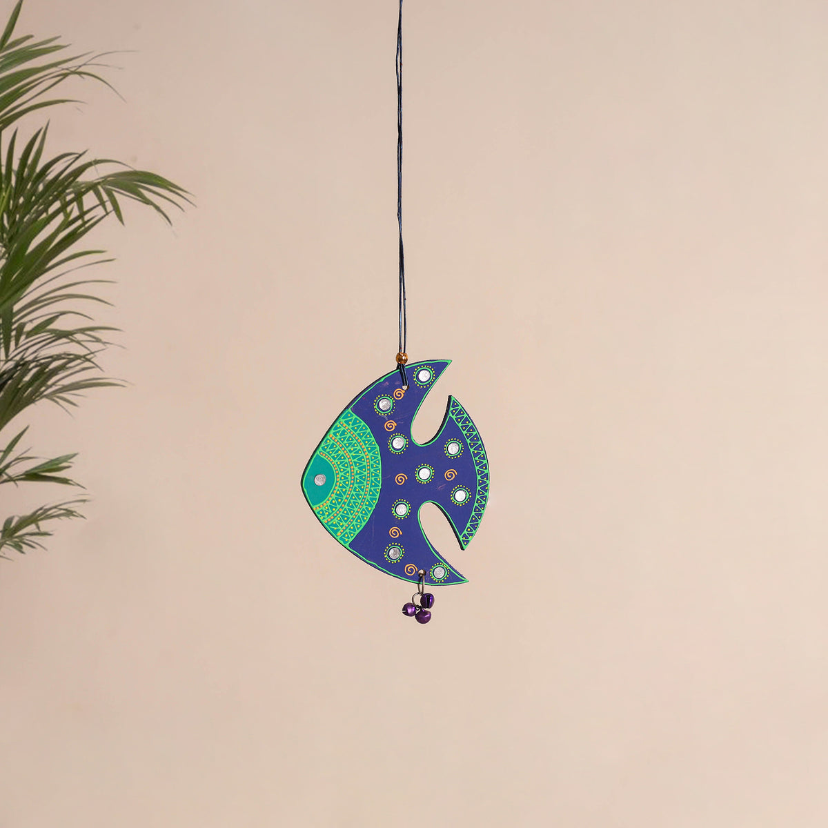 Fish - Abstract Pastel Handpainted Hand-Carved Wooden Hanging 21