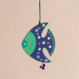Fish - Abstract Pastel Handpainted Hand-Carved Wooden Hanging 21