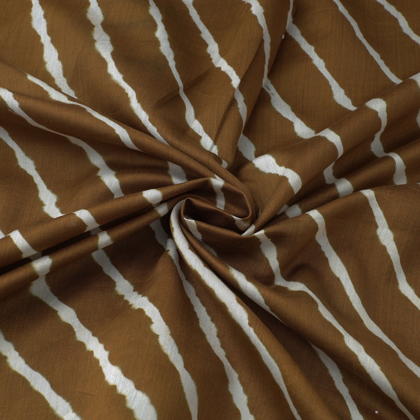 Brown - Leheriya Tie-Dye Chanderi Silk Fabric 34