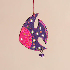 Fish - Abstract Pastel Handpainted Hand-Carved Wooden Hanging 22