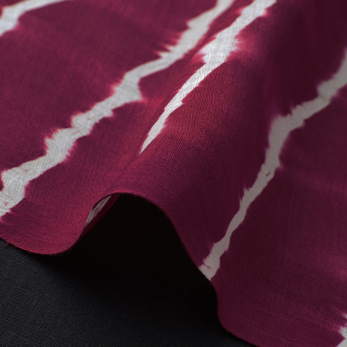 Maroon - Leheriya Tie-Dye Chanderi Silk Fabric 35