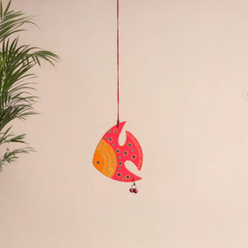 Fish - Abstract Pastel Handpainted Hand-Carved Wooden Hanging 23