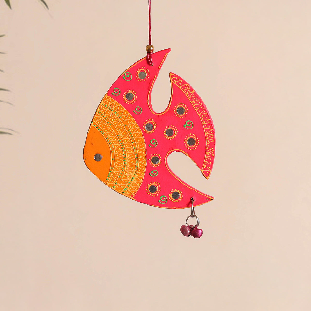 Fish - Abstract Pastel Handpainted Hand-Carved Wooden Hanging 23