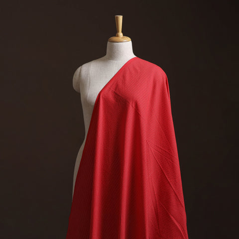 Red - Prewashed Running Stitch Cotton Plain Fabric 20
