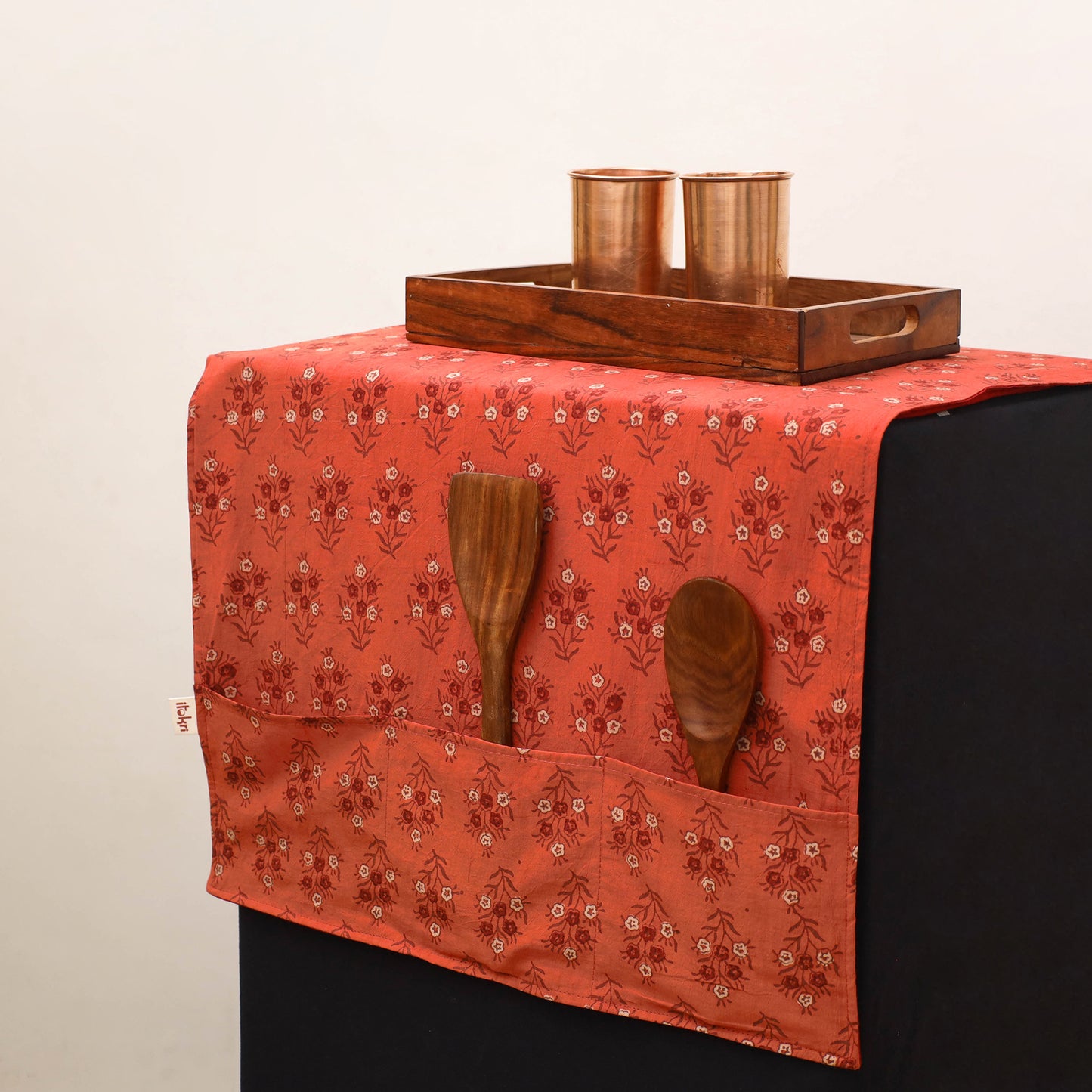 Handmade Fridge Top Cover with Multiple Pockets 158