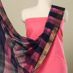 Buy 3pc Pink Handloom Cotton Mangalagiri Dress Material