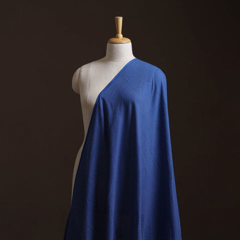 Blue - Prewashed Running Stitch Cotton Plain Fabric 19