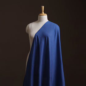 Blue - Prewashed Running Stitch Cotton Plain Fabric 19