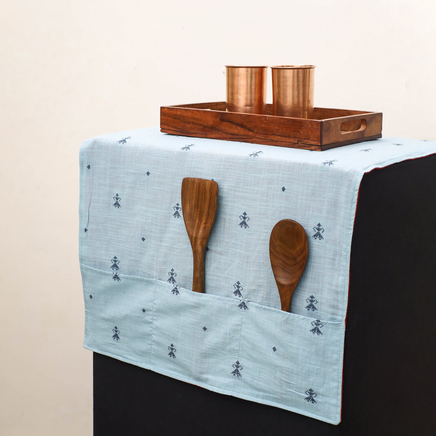 Handmade Fridge Top Cover with Multiple Pockets 163