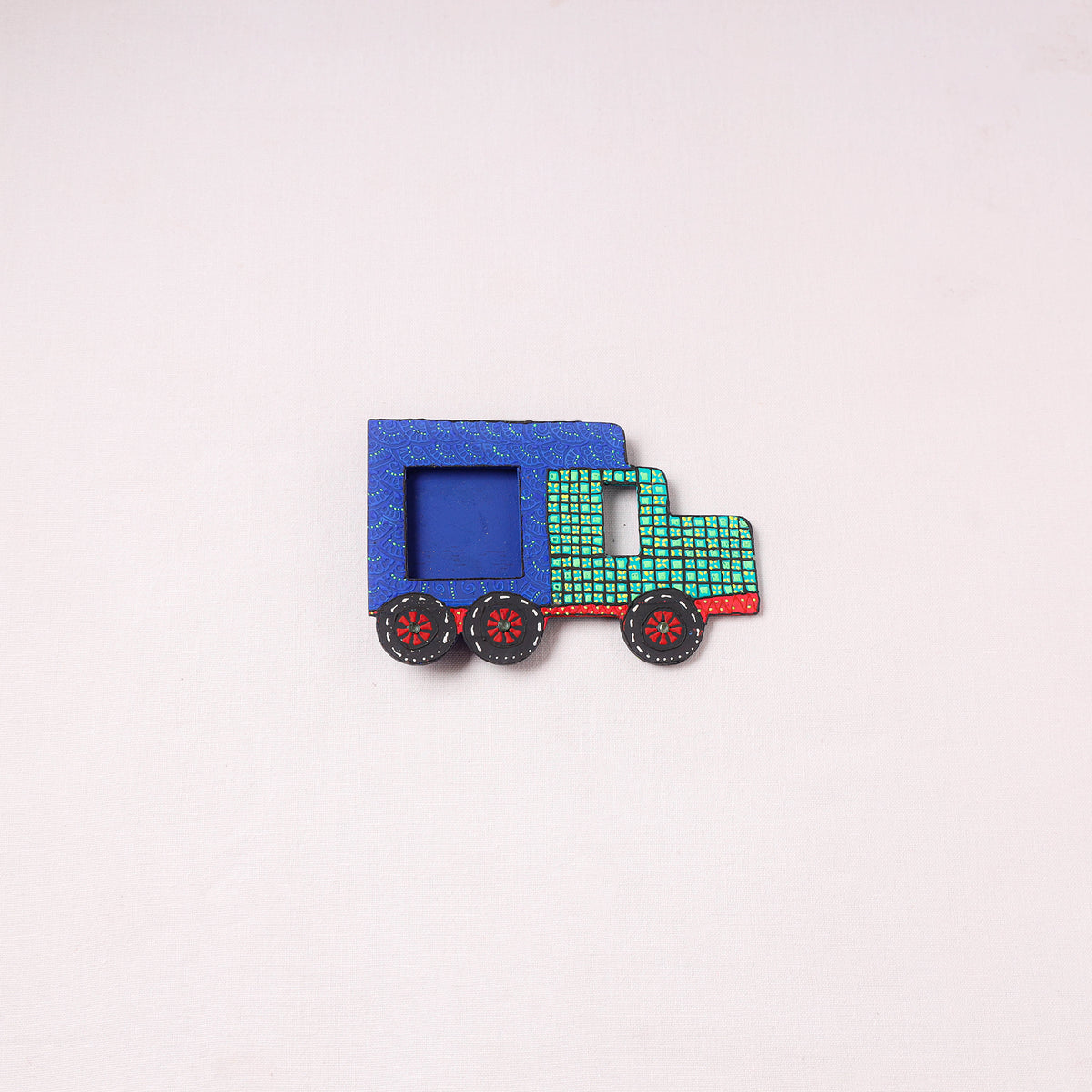 Truck - Handpainted Wooden Photo Frame Fridge Magnet 15