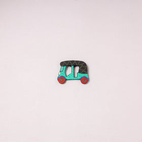 Auto Rickshaw - Handpainted Wooden Fridge Magnet 07
