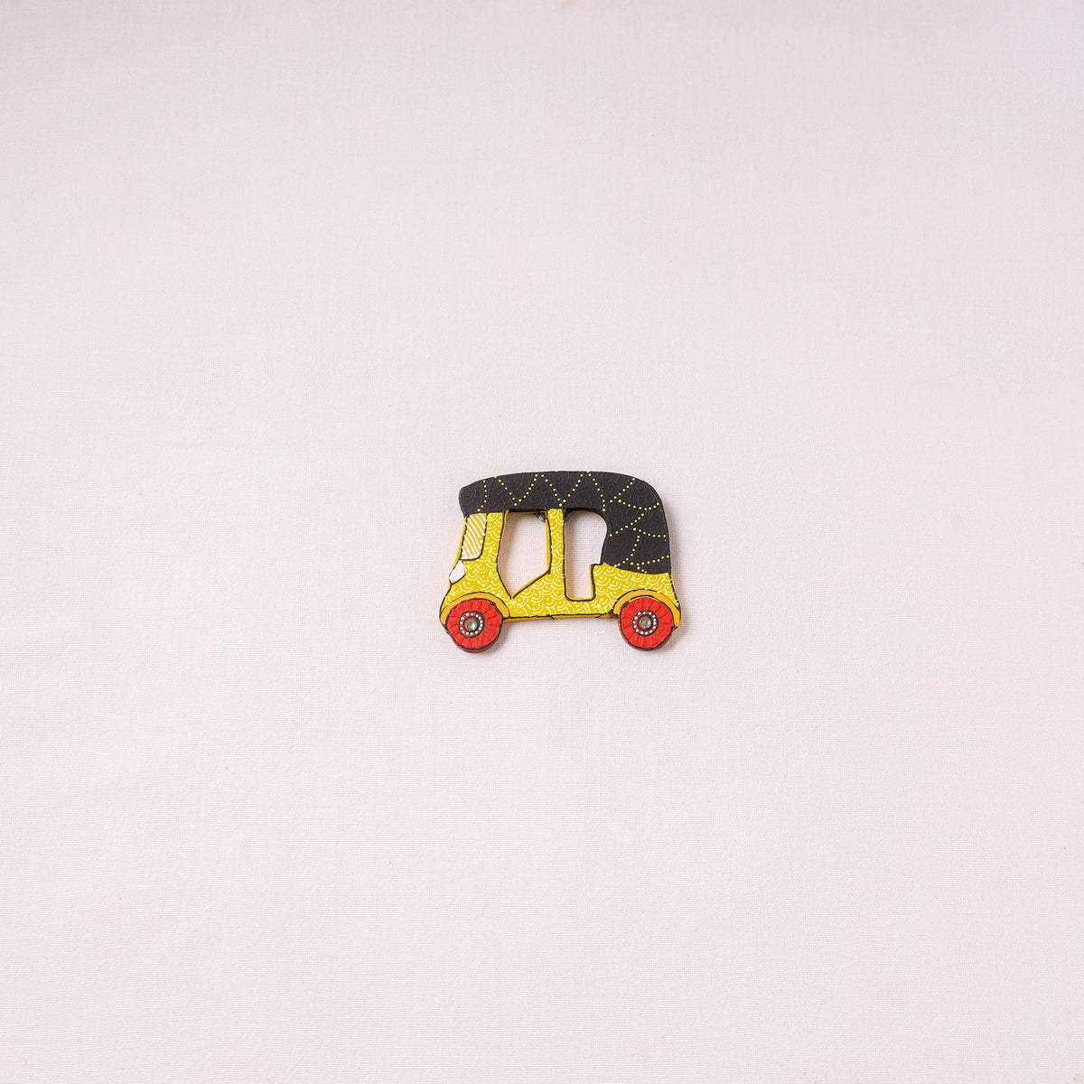 Auto Rickshaw - Handpainted Wooden Fridge Magnet 08
