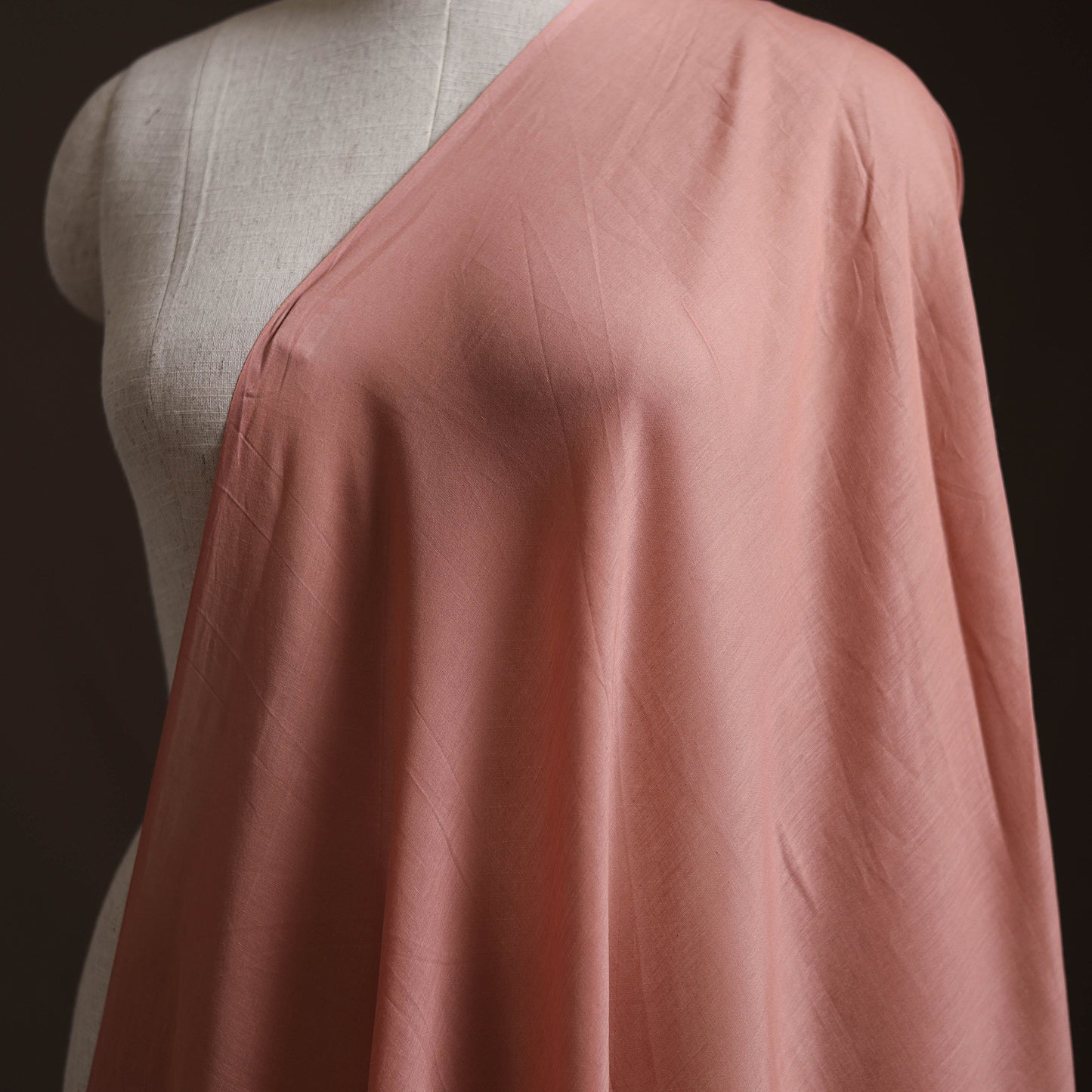 Peach - Prewashed Pure Mul Cotton Plain Fabric 13
