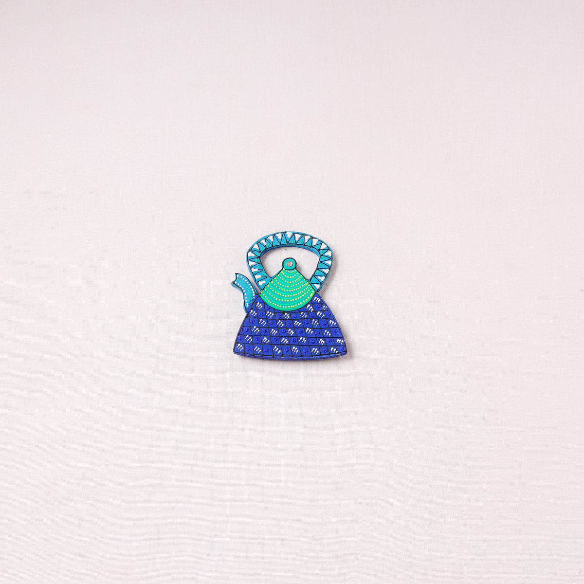 Tea Kettle - Handpainted Wooden Fridge Magnet 14