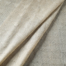 Beige - handwoven pure tussar silk kantha work fabric 13