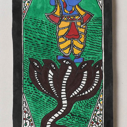 Godna Madhubani Painting by Shravan Paswan (22 x 7.5 in)