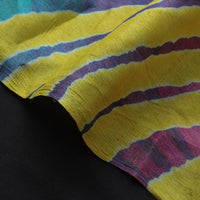 Yellow - Leheriya Tie-Dye Tussar Silk Handloom Fabric 46