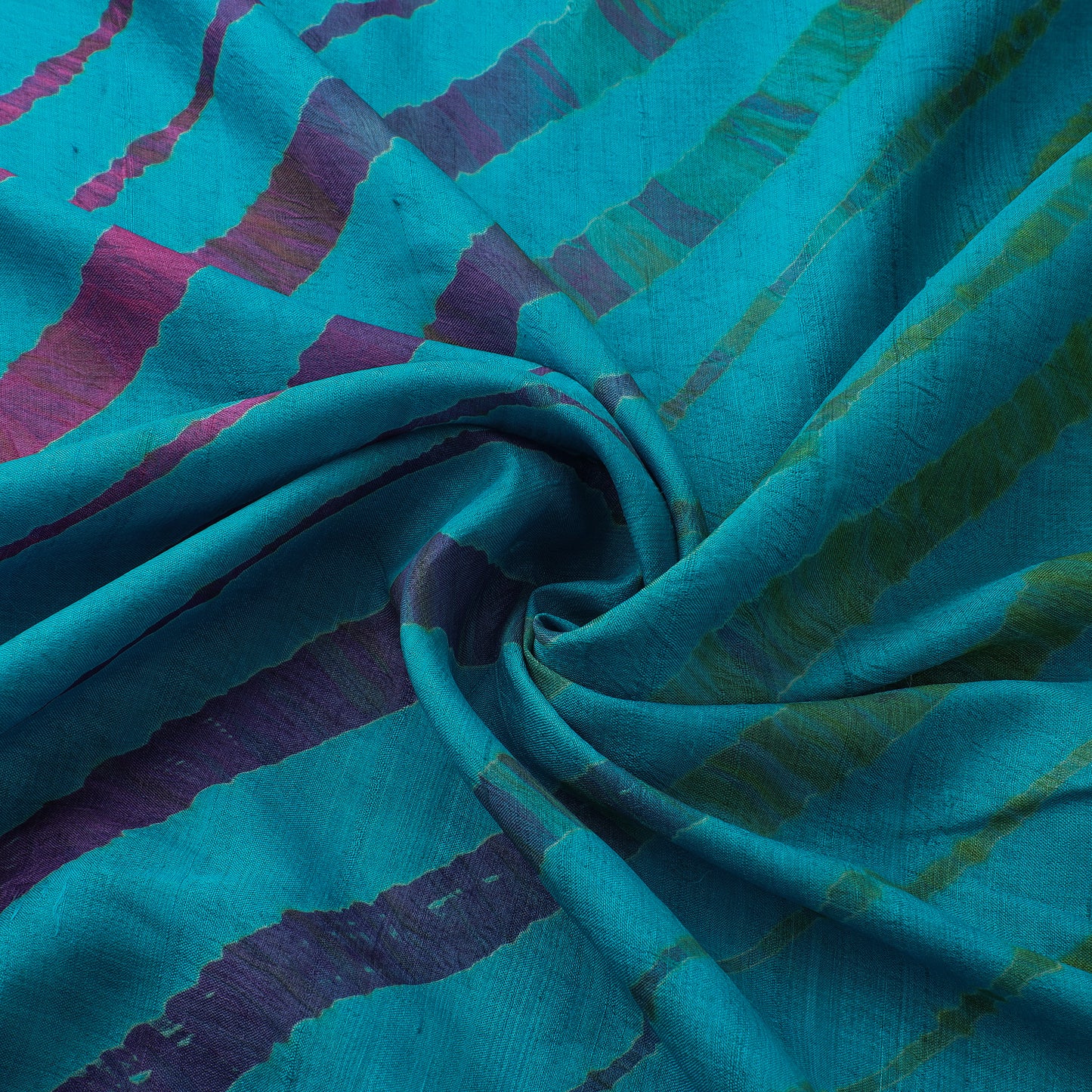 Blue - Leheriya Tie-Dye Tussar Silk Handloom Fabric 48