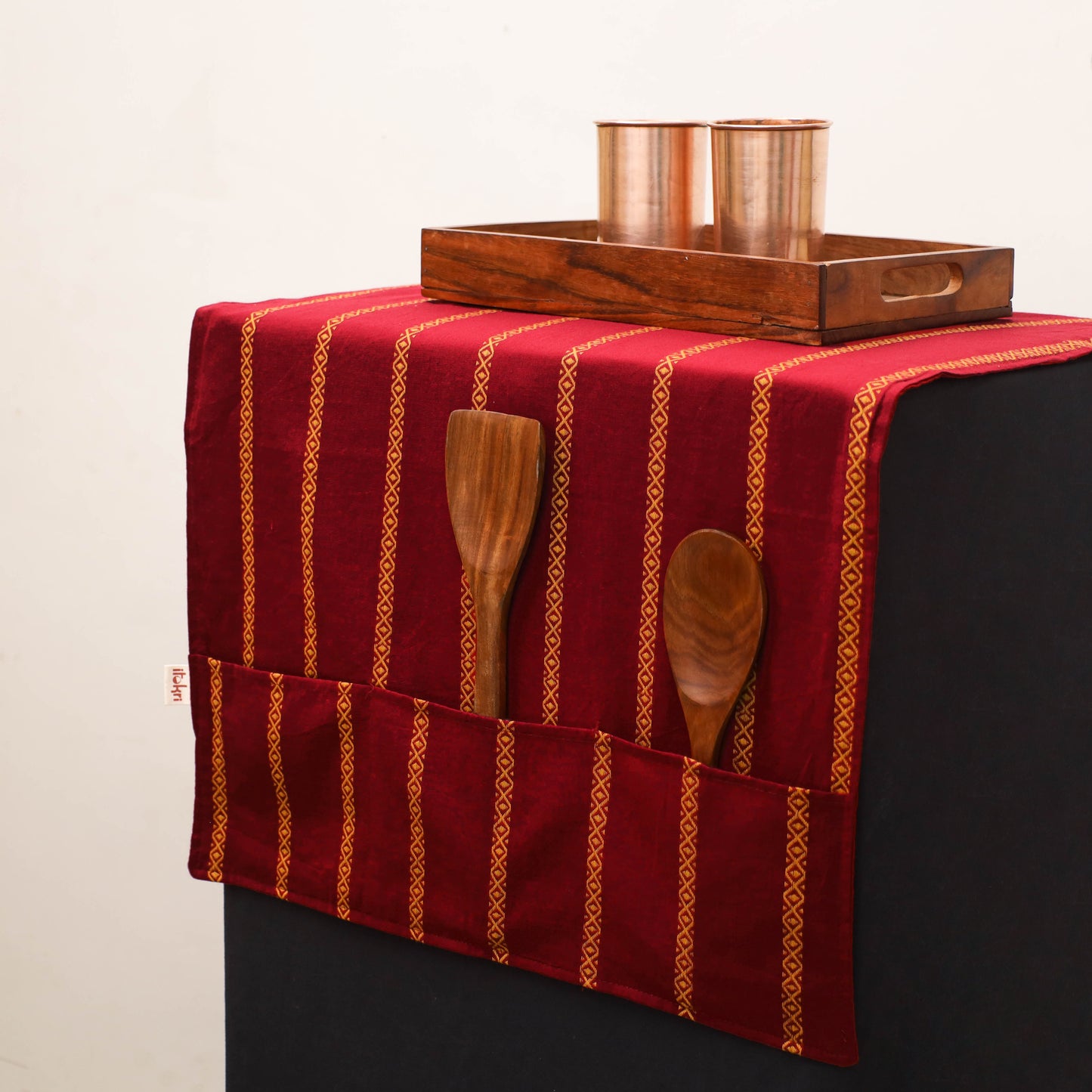 Handmade Fridge Top Cover with Multiple Pockets 186