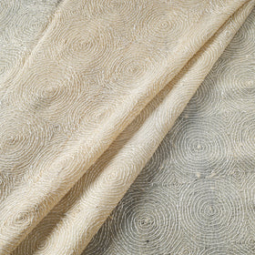 Beige - handwoven pure tussar silk kantha work fabric 04