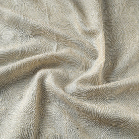 Beige - handwoven pure tussar silk kantha work fabric 04