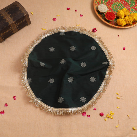 Handcrafted Lace Sequin Work Pooja Thali Cover 04