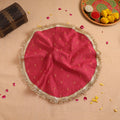 Handcrafted Lace Sequin Work Pooja Thali Cover 06