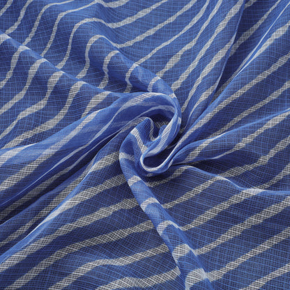 Blue - Leheriya Tie-Dye Kota Doria Cotton Fabric 52