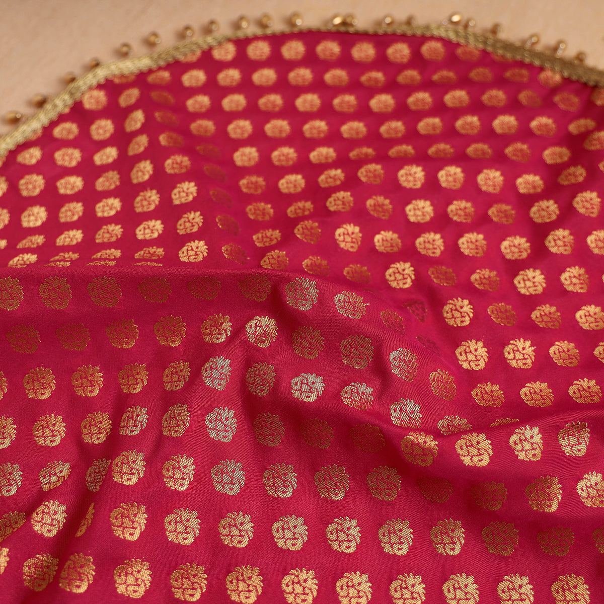 Handcrafted Lace Bead Work Pooja Thali Cover 29
