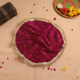Purple - Handcrafted Lace Sequin Work Pooja Thali Cover 16